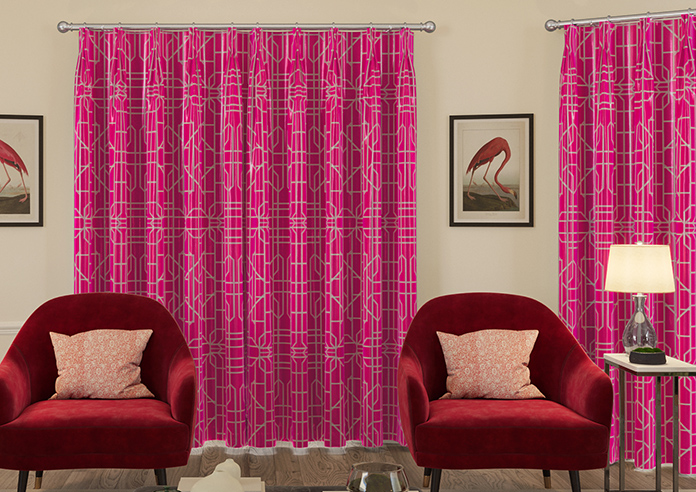 Bamboo Brights, Cerise - Made To Measure Curtains - Image 7